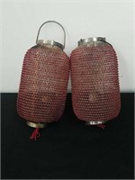 Decorative hanging outdoor candle holders