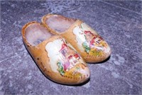 Wooden dutch shoes: one pair hand painted -