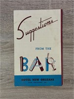 Vintage 1946 The Roosevelt New Orleans Hotel Menu