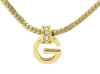 Gucci G Logo Rhinestone Necklace