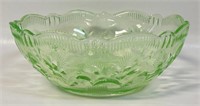 UNIQUE URANIUM GLASS THISTLE PATTERN BOWL