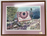 "Drying Quilt" by Susie Riehl, 1995 Framed Print
