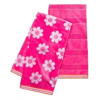 2-Pk Caro Kids Beach Towel, Pink