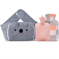 Hot Water Bottle, Rubber Warm Water Bag with Soft