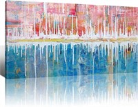 Wall Art & 48x24 inch Blue White Red