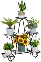 6-Tier Plant Stand Iron: Black