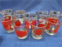 2 sets of vintage cocktail glasses