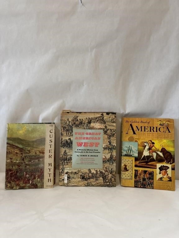 3 Vintage Books Custer America West
