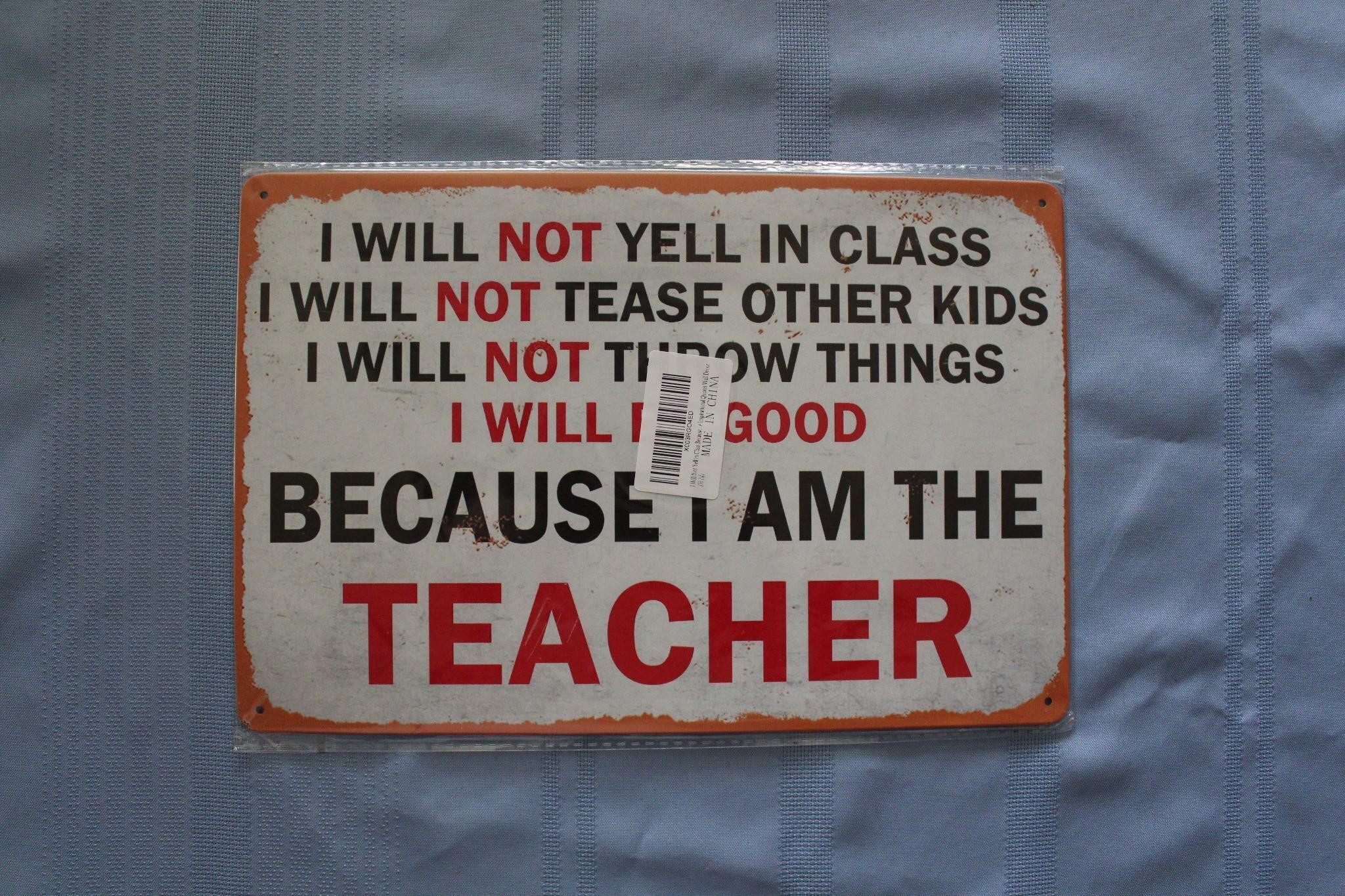 Retro Tin Sign: Teacher