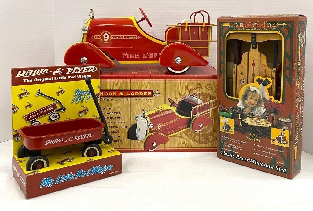 Modern Mini Toy Wagon, Sled & Fire Pedal Car