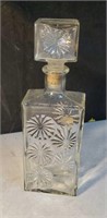 Daisy pattern decanter approx 12 inches tall