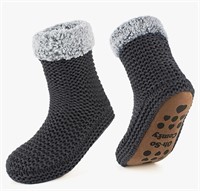 Size 8 Chunky Knit Slipper Socks for Women,