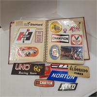 Vintage Album of Car Racing Stickers & Mementos