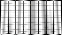 6 ft. Tall Window Pane Shoji Screen - Black