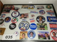 POLITICAL BUTTONS BUSH CHENEY & OTHERS IN