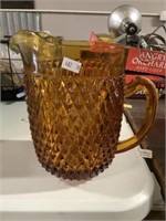 Amber pitcher Diamond pattern