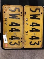 Pair of 1931 NY license plates