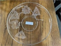 14" Cake Plate W/ Etched Grapes (DT 7949-306