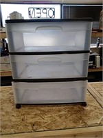 3 drawer plastic rolling storage unit