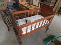 Antique rocking baby crib