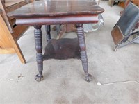Wooden, claw foot table