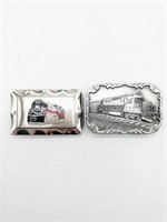 2 Belt Railroad Locomotive Belt Buckles