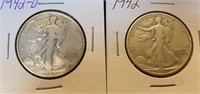 1942 & 1942-D Walking Liberty Silver Halves