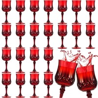 24 Pcs Patterned Plastic Wine Glasses Colorful