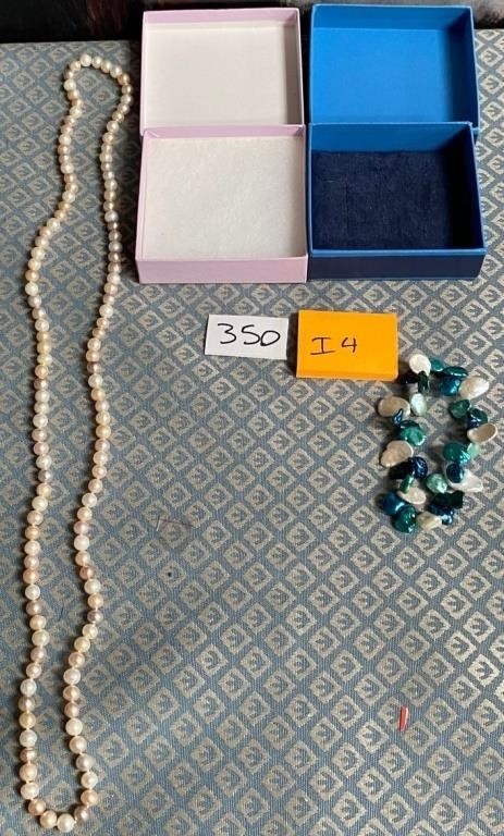 351 - PEARL NECKLACE & BRACELET (I4)