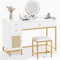 Lamerge Makeup Vanity Desk Set  White+Gold