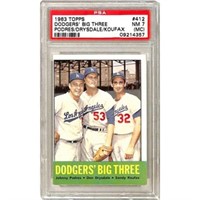 1963 Topps Dodgers Big Three Psa 7 Mc