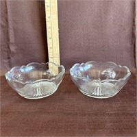 2pc Vintage Clear Glass Shining Star Dishes