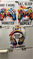3 colorful gaming prints 16.5 x 11.5 ready to