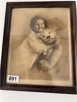 Framed print - girl w/teddy bear