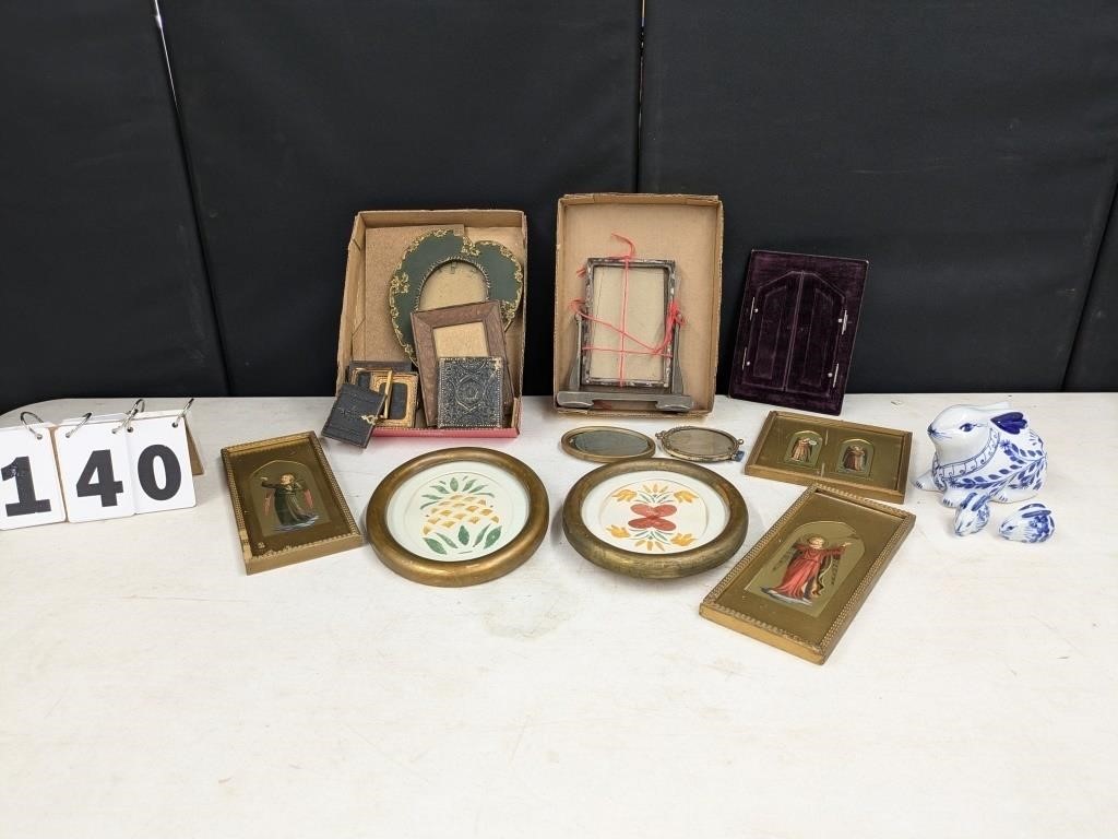Group of Assorted Picture Frames & Rabbit Decor