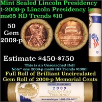 Shotgun Lincoln 1c roll, 2009 Presidency 50 pcs Un