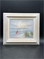 Vintage Framed Signed L Marcus Seascape Painting