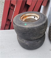 2 18x8 1/2 treaded tires on rims