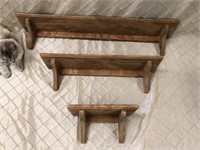 3 Matching Wood Shelves