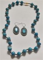 TURQUOISE COLOR NECKLACE WITH EARRINGS
