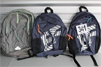 (3) Backpacks - 1 is North Face & Has Been Used