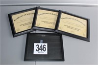 (4) Certificate Frames - Each Holds 8.5 x 11