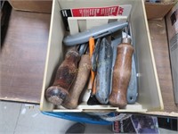 Container w/ Box Knives, Carpet Knives, Etc.