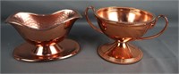 Vintage Copper Dish Bowl with Handles