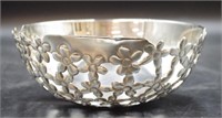 Driade Kosmo pierced floral silver plate bowl