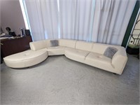 Gamma International White Leather Sectional Sofa