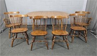 Ethan Allen Solid Wood Dining Table And Chairs