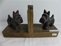 PR. WOODEN CARVED SCOTTY BOOKENDS