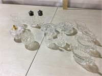 Smaller Cut Glass, S & P, Candle Holders