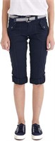 Suko Women's Cargo Capri Pants Adjustable Length S